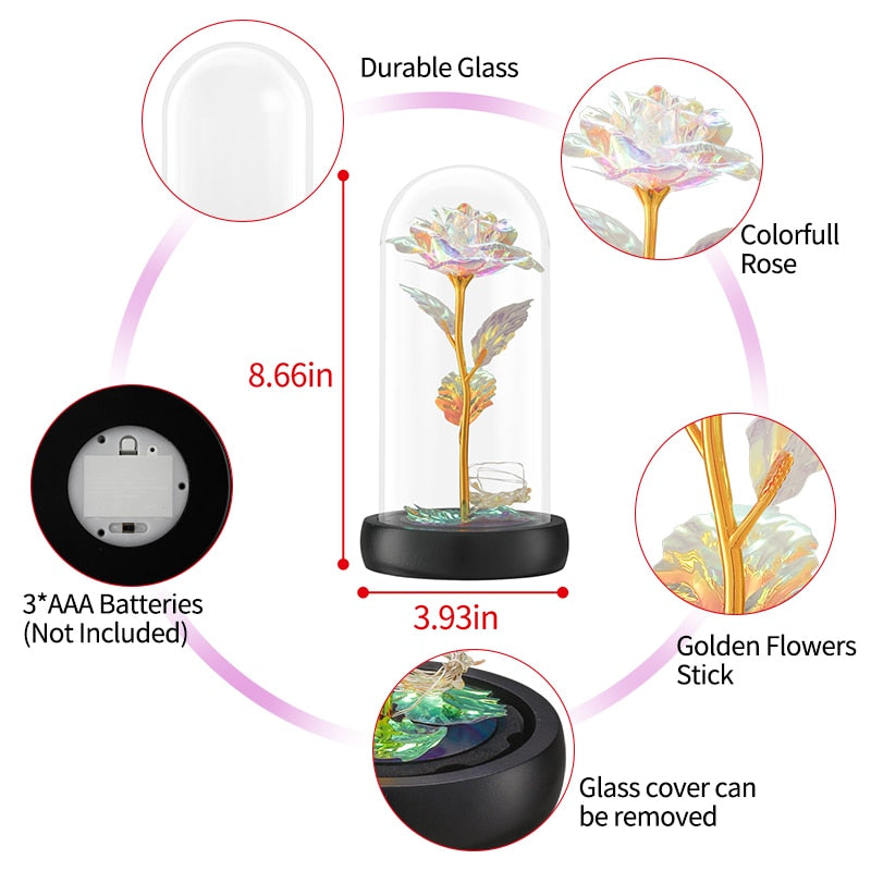 Preserved Roses In Glass Galaxy Rose